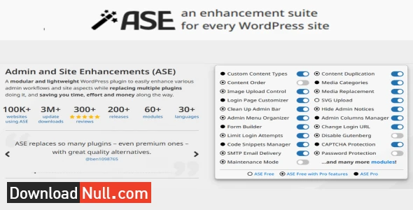 Admin and Site Enhancements (ASE) Pro