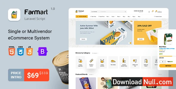 Farmart – Single or Multivendor Laravel eCommerce System